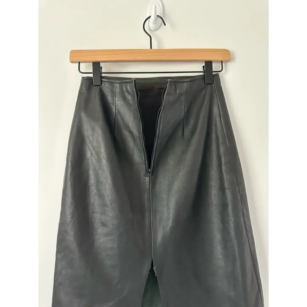 Vintage Black Leather Skirt by Contempo Casuals size 4